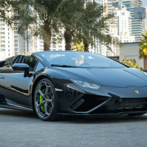 Rent Lamborghini Evo Spyder (Black), 2023 in Dubai