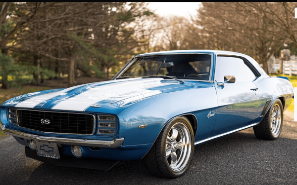Rent Chevrolet Camaro (Blue), 1969 in Dubai