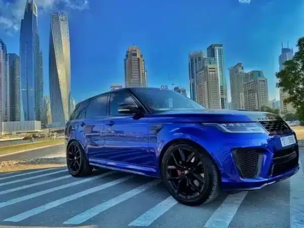 Rent Range Rover Sport SVR (Blue), 2020 in Dubai - Image 2