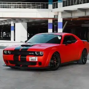 Rent Dodge Challenger V8 Hellcat (Red), 2018 in Dubai