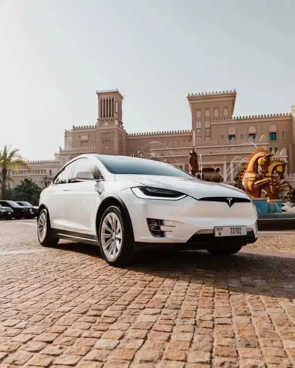Rent Tesla Model X (White), 2021 in Dubai - Image 2