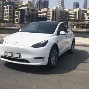 Rent Tesla Model Y Long Range (White), 2022 in Dubai