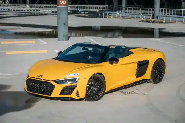 Rent Audi R8 V10 Spyder (Yellow), 2022 in Dubai - Image 3