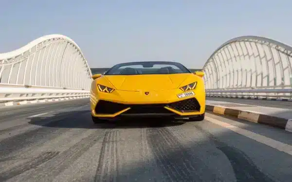 Rent Lamborghini Huracan Spyder (Yellow), 2021 in Dubai - Image 2