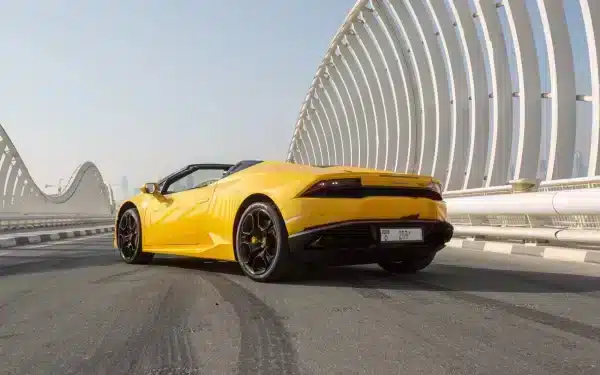 Rent Lamborghini Huracan Spyder (Yellow), 2021 in Dubai - Image 6