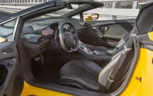 Rent Lamborghini Huracan Spyder (Yellow), 2021 in Dubai - Image 3